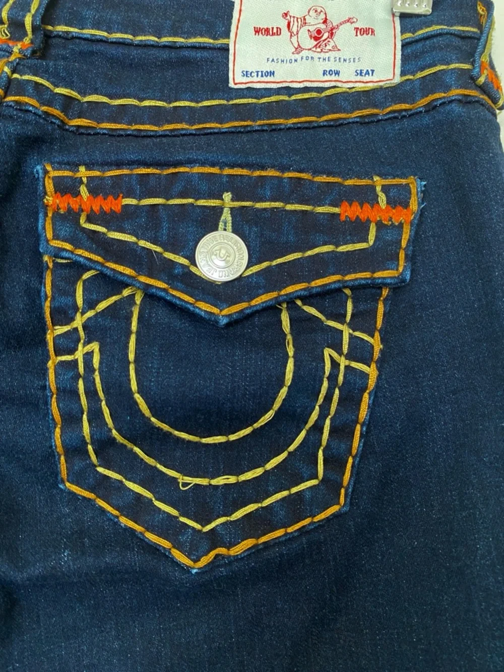 True Religion Womens Becca Mid Rise Bootcut Jean Sz 27 Thick Stitching! Y2K - Picture 7 of 16